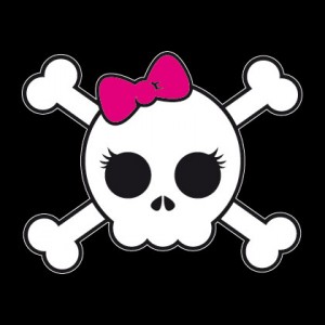 Sticker voiture skull girl
