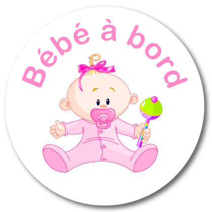 Autocollant Bébé à Bord Blanc - Sticker Voiture Résistant Eau Et Chaleur