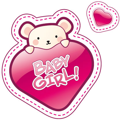 Sticker bébé à bord baby girl