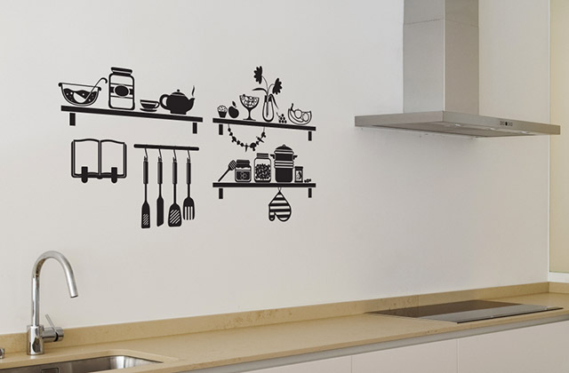 Stickers mural pour la cuisine avec des ustensiles