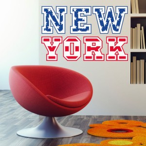 sticker new york drapeau