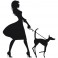 Sticker Femme avec son chien - stickers personnages & stickers muraux - fanastick.com