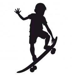 Sticker Enfant sur son skateboard