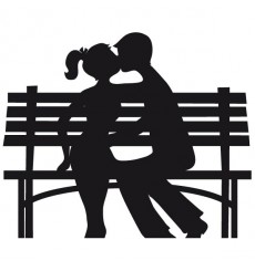 Sticker Amoureux sur un banc