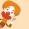Sticker Clown fleur angle - stickers cirque & stickers enfant - fanastick.com