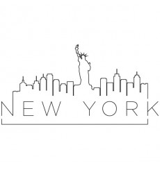 Sticker New York sur un fil
