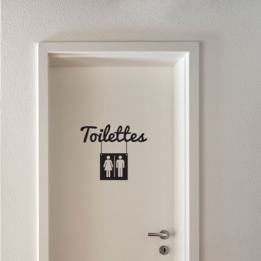 Sticker Toilettes mixte - stickers porte & stickers deco - fanastick.com
