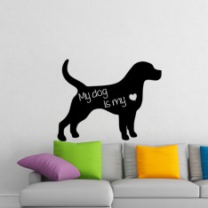  Sticker Ardoise Silhouette chien
