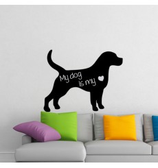 Sticker Ardoise Silhouette chien