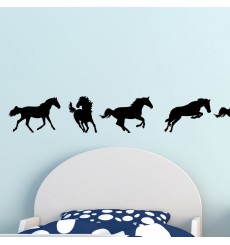 Sticker 9 silhouettes des chevaux