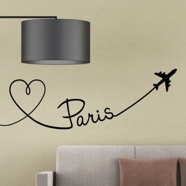 Sticker Avion trace de Paris - stickers paris & stickers muraux - fanastick.com