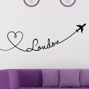 Sticker Avion trace de Londres - stickers london & stickers muraux - fanastick.com