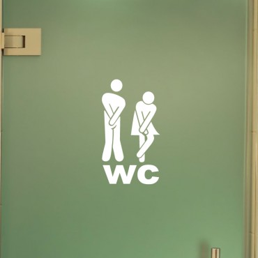 Sticker porte Figure WC 1 - stickers wc & stickers toilette - fanastick.com