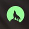 Sticker phosphorescent loup et la lune - stickers animaux & stickers muraux - fanastick.com