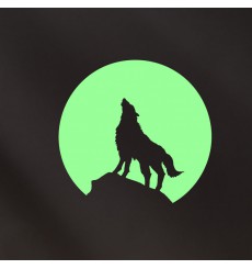 Sticker phosphorescent loup et la lune