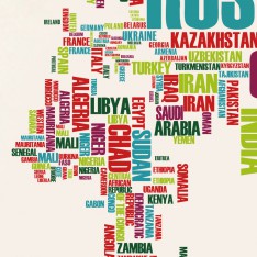  Sticker carte du monde noms de pays