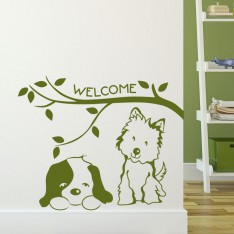  Sticker Chat et chien Welcome
