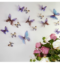 Sticker Papillons 3D bleus