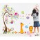 Sticker géant - Arbre, fleurs, girafe et lion - stickers chambre bébé & stickers enfant - fanastick.com