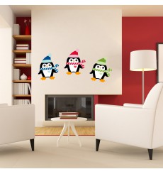 Sticker Pingouins de Noël