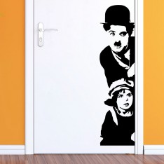 Sticker Charlie Chaplin et le gamin