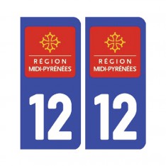  Sticker plaque Aveyron 12 - Pack de 2
