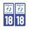 Sticker plaque Cher 18 - Pack de 2 - centre-val de loire & stickers muraux - fanastick.com