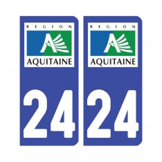  Sticker plaque Dordogne 24 - Pack de 2