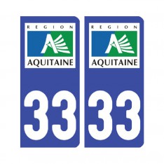  Sticker plaque Gironde 33 - Pack de 2