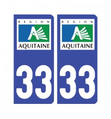 Sticker plaque Gironde 33 - Pack de 2