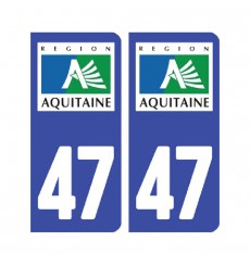Sticker plaque Lot-et-Garonne 47 - Pack de 2