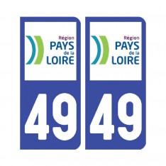  Sticker plaque Maine-et-Loire 49 - Pack de 2