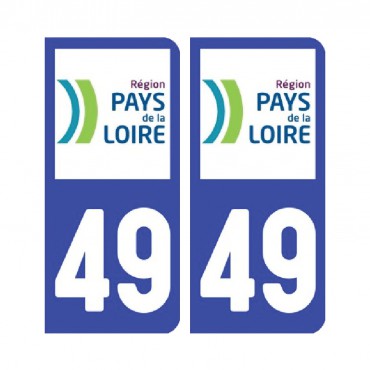 Sticker plaque Maine-et-Loire 49 - Pack de 2 - pays de la loire & stickers muraux - fanastick.com