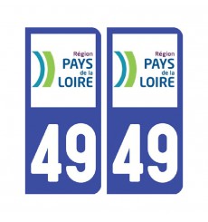 Sticker plaque Maine-et-Loire 49 - Pack de 2