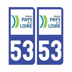  Sticker plaque Mayenne 53 - Pack de 2