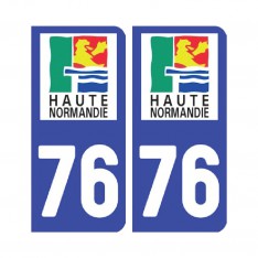  Sticker plaque Seine-Maritime 76 - Pack de 2