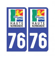 Sticker plaque Seine-Maritime 76 - Pack de 2