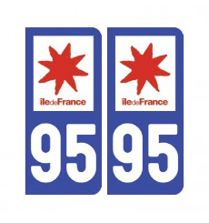 Sticker plaque Val-d'Oise 95 - Pack de 2