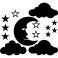 Sticker Étoiles, lune et nuages - stickers nuages & stickers enfant - fanastick.com