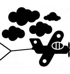 Sticker Avion et nuage