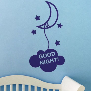 Sticker Bonne nuit - stickers nuages & stickers enfant - fanastick.com