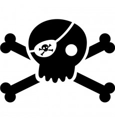 Sticker Tête de mort pirate