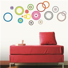  Sticker cercles design multicolores