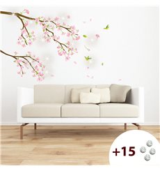 Sticker Cerisier du Japon +15 cristaux Swarovski