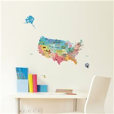  Sticker enfant carte des Etats-Unis
