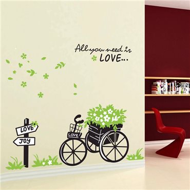 Sticker Love et vélo - stickers amour & stickers muraux - fanastick.com