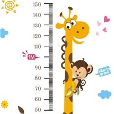  Sticker toise girafe et singe
