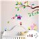 Sticker hiboux et cage oiseau sur un arbre +15 cristaux Swarovski - stickers enfants & stickers enfant - fanastick.com