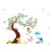 Sticker  géant pour enfant - arbre, singes et éléphant - stickers animaux enfant & stickers enfant - fanastick.com