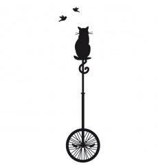 Sticker Chat sur monocycle